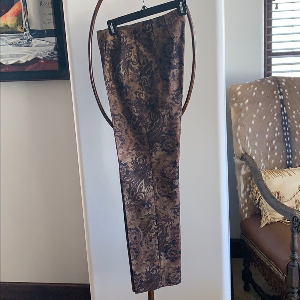 Beautiful Brown Floral Slacks - Picture 3 of 10